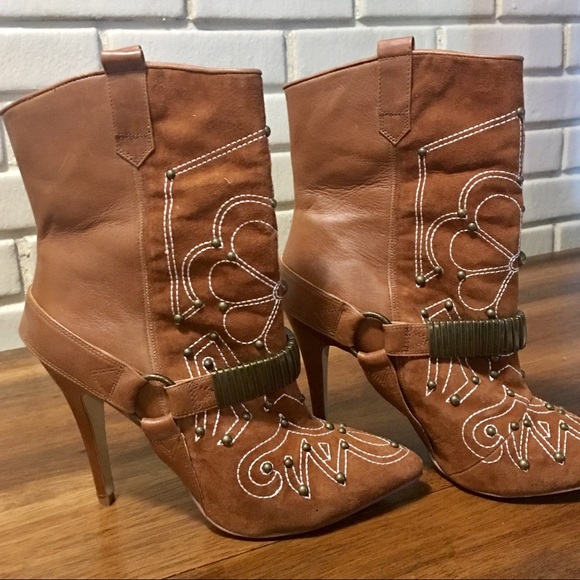 Buffalo London Brown Leather and Suede Boots Sz 7 - Picture 7 of 7